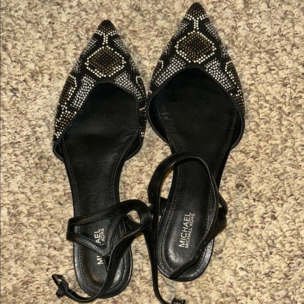Michael Kors Black and White Snake Print Women's Shoes